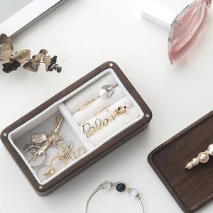 Wood Jewelry Box Travel Ring Box Earring Rings Box