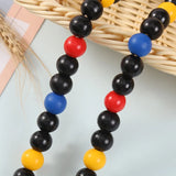 Wooden Bead Tassel Beaded Long Photo Frame Pastoral Style