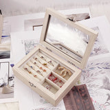 Wooden Jewelry Box Travel Jewelry Organizer Multifunction