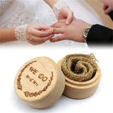 Wooden Ring Box Marriage Proposal Velvet Jewelry Display Case