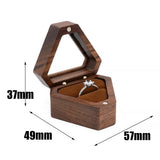 Wooden Ring Box Marriage Proposal Velvet Jewelry Display Case