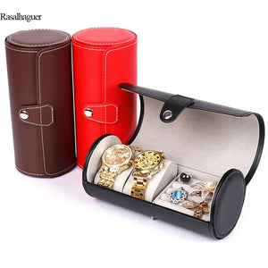 Couple Bracelet Jewelry PU Leather Box Watch Ring Display Case Storage