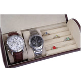 Couple Bracelet Jewelry PU Leather Box Watch Ring Display Case Storage
