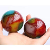 Xinjiang Colorful Jade Silk Jade Handle Piece Fitness Ball