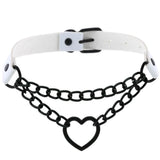 Y2K Gothic Harajuku Chocker Necklaces Punk Heart Round Rivets Goth Choker