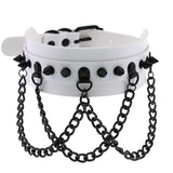 Y2K Gothic Harajuku Chocker Necklaces Punk Heart Round Rivets Goth Choker