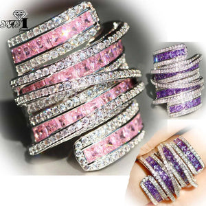 Princess Cut Moissanite Zirconia Silver Wedding Couples Copper Rings