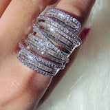 Princess Cut Moissanite Zirconia Silver Wedding Couples Copper Rings