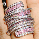 Princess Cut Moissanite Zirconia Silver Wedding Couples Copper Rings