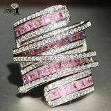 Princess Cut Moissanite Zirconia Silver Wedding Couples Copper Rings