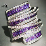 Princess Cut Moissanite Zirconia Silver Wedding Couples Copper Rings