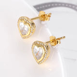 Hearts Korea 925 Silver Earrings With Zircon 5mm