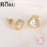 Hearts Korea 925 Silver Earrings With Zircon 5mm