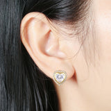 Hearts Korea 925 Silver Earrings With Zircon 5mm