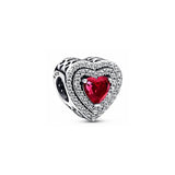 Red Love Ring Earrings Necklace Bracelet Set 925 Sterling Silver Jewelry