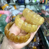Yellow Jade Stone Bracelet Natural Gemstone Jewelry Bangle
