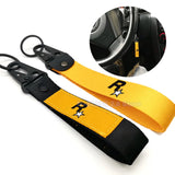 Yellow Muti-Pendant Car Key Holder Durable Key Strap Nylon Webbing