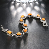 Yellow Opal Chain Bracelets for Woman Boho Style Ethnic Vintage Bangles