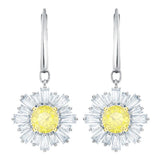 Yellow Sun Crystal Earrings, Romantic Gift For Women