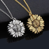 Sunflower Open Locket Necklace Colorful Pendant Women Jewelry Gift