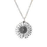 Sunflower Open Locket Necklace Colorful Pendant Women Jewelry Gift