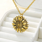 Sunflower Open Locket Necklace Colorful Pendant Women Jewelry Gift