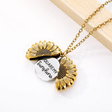 Sunflower Open Locket Necklace Colorful Pendant Women Jewelry Gift