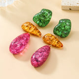Colorful Resin Dangle Earrings - Z-Style Multi-layered