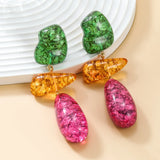 Colorful Resin Dangle Earrings - Z-Style Multi-layered