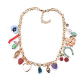 ZA Flower Necklace for Women Boho Chain Nature Stone Necklace