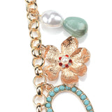 ZA Flower Necklace for Women Boho Chain Nature Stone Necklace