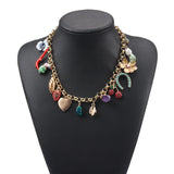 ZA Flower Necklace for Women Boho Chain Nature Stone Necklace