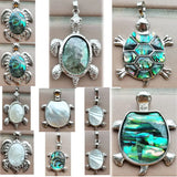 Abalone Shell Turtle Pendant Bead WB1046