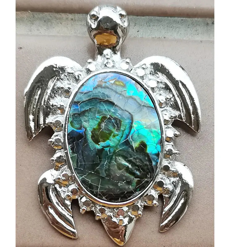 Abalone Shell Turtle Pendant Bead WB1046