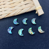 Abalone Shell Moon Pendant for DIY Earrings and Necklace