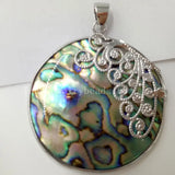 Abalone Shell Butterfly Heart Pendant Bead WFH337