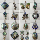 Abalone Shell Butterfly Heart Pendant Bead WFH337