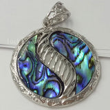 Abalone Shell Butterfly Heart Pendant Bead WFH337