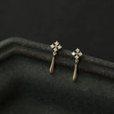 Zhemei S925 Sterling Silver Plated Diamond Earrings