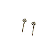 Zhemei S925 Sterling Silver Plated Diamond Earrings