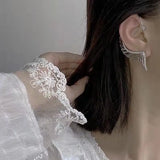 Zircon Angel Wings Ear Clip Earrings for Women Girls Non Piercing