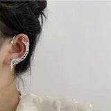 Zircon Angel Wings Ear Clip Earrings for Women Girls Non Piercing