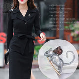 Zodiac Cartoon Gray Mouse Gender Pin Corsage Brooch