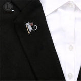 Zodiac Cartoon Gray Mouse Gender Pin Corsage Brooch