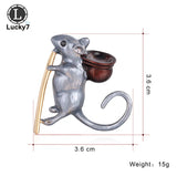 Zodiac Cartoon Gray Mouse Gender Pin Corsage Brooch