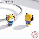 Zoo Series Fox Lion Sloth 925 Silver Charm Beads for Europe Bracelet DIY