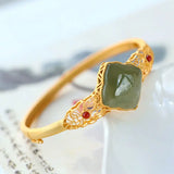 Ancient Craftsmanship Hetian Jade Bracelet Silver Jewelry