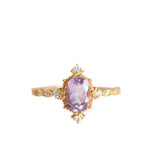 Amethyst Inlaid Adjustable Ring Court Charm Sweet Lady Jewelry