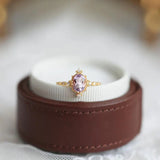 Amethyst Inlaid Adjustable Ring Court Charm Sweet Lady Jewelry