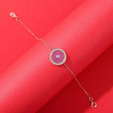 Peace Clasp Bracelet with Rose Inlay & Ancient Chinese Design